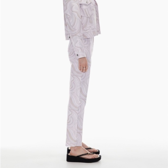 WILFRED Free Vera Pant Printed High Waisted Twill Pants Soft Swirls Neutral - 10 - Picture 3 of 15